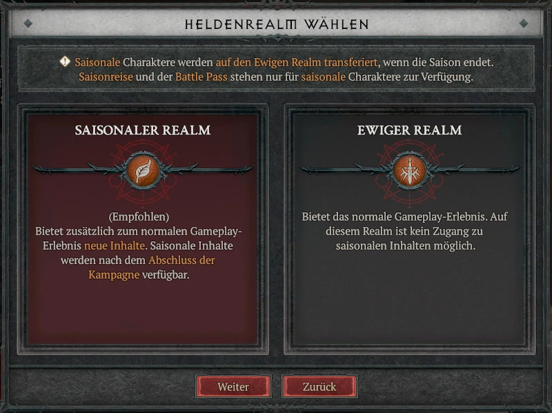 Realmauswahl