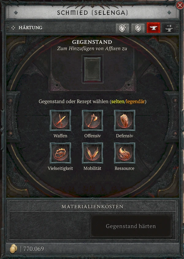 Härtung von Gegenständen